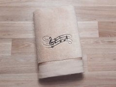 Luxusní osuška s notami 450g béžová