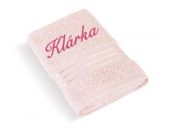 Komfortní ručník SE JMÉNEM 50x100 Linie světle růžová