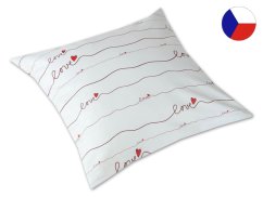 Luxusní saténový povlak na polštář 40x40 GEON Love bílá