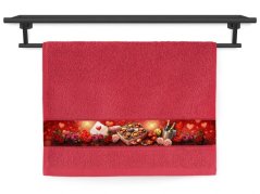 Malý ručník 30x50 RUJANA 400g Sváteční chvíle červená