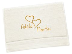 Dárková osuška Propojená srdce se jmény smetanová