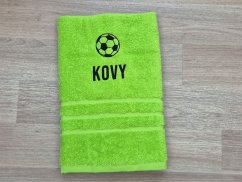Ručník se jménem pistáciový 50x100 Fotbalový míč + KOVY