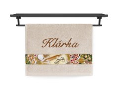 Malý ručník se jménem NA PŘÁNÍ 30x50 Čas vánočního pečení béžový