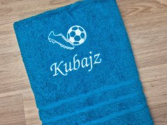Ručník se jménem NA PŘÁNÍ azur 50x100 Kopačka a míč