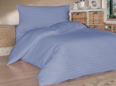 Povlečení bavlněný satén 140x200, 70x90 Proužek modrý