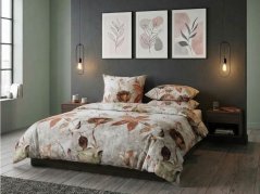 Povlečení satén Luxury Collection 2x 70x90, 240x200 Podzimní herbář