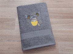 Luxusní osuška pro včelaře Včelky na medu šedá