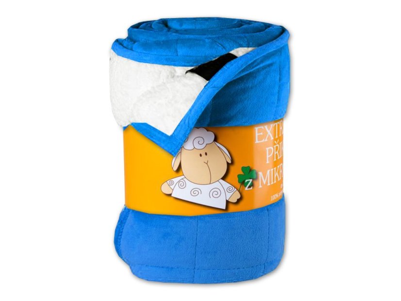 Prošívaná deka Ovečka 590g modrá/bílá 150x200