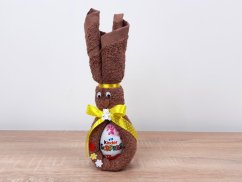 Malý velikonoční zajíček z ručníku Sofie hnědý + vajíčko s překvapením