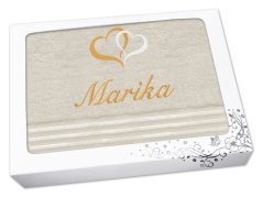 Dárkové balení osušky se jménem linie vanilka Srdíčka
