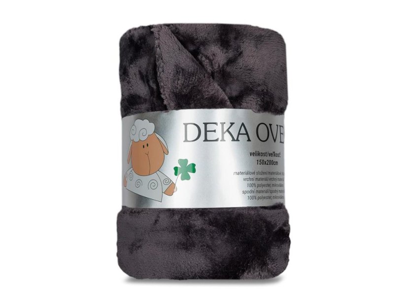 Luxusní deka mikroplyš 150x200 Stella obláčky antracit