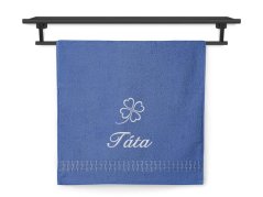 Dárkové balení osušky TÁTA se čtyřlístkem ratanika modrá