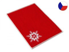 Malý vánoční ručník 35x50 Zimní hvězda červenobíla