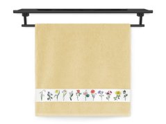 Froté osuška 70x140 NORA TISK 450g Květinový herbář žlutý