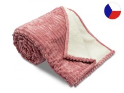 Luxusní deka z mikrovlákna OVEČKA 150x200 Manžestr starorůžová 520g