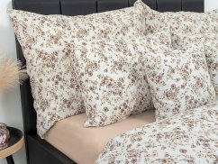 Povlak na polštář 40x40 krep EXCLUSIVE Kvítí béžové
