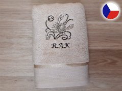 Luxusní dárkové balení ručníku Znamení Rak béžová/hnědá