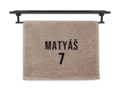 Malý ručník pro sportovce se jménem 30x50 béžový