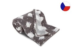 Dětská deka pro miminko 75x100 SLEEP WELL 300g Ovečky tmavě šedé