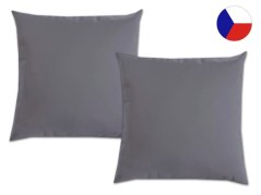 Jednobarevný saténový dekorační polštářek 50x50 Luxury Collection Tmavě šedý