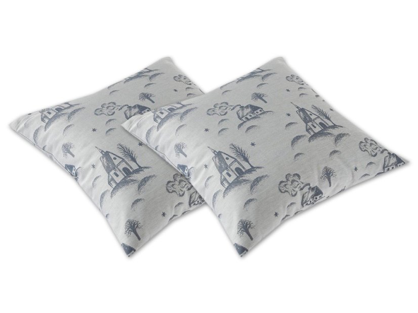 Povlak na polštář 40x40 damašek EXCELLENT GEON Vesnička v zimě šedá