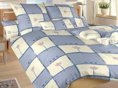Bavlněné prodloužené povlečení 140x220, 70x90 KOMFORT Tulipán světle modrý
