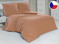 Jednobarevné povlečení bavlněné na zip 2x 70x90, 240x220 EXCLUSIVE béžové