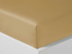 Luxusní saténové prostěradlo 90x200 GRACE Acer hladká žlutá okr