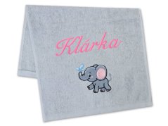 Dětský ručník se jménem 30x50 LILI Slůně šedé