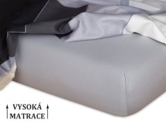 Jersey prostěradlo na vysokou matraci 90x200x25 EXCLUSIVE Šedá