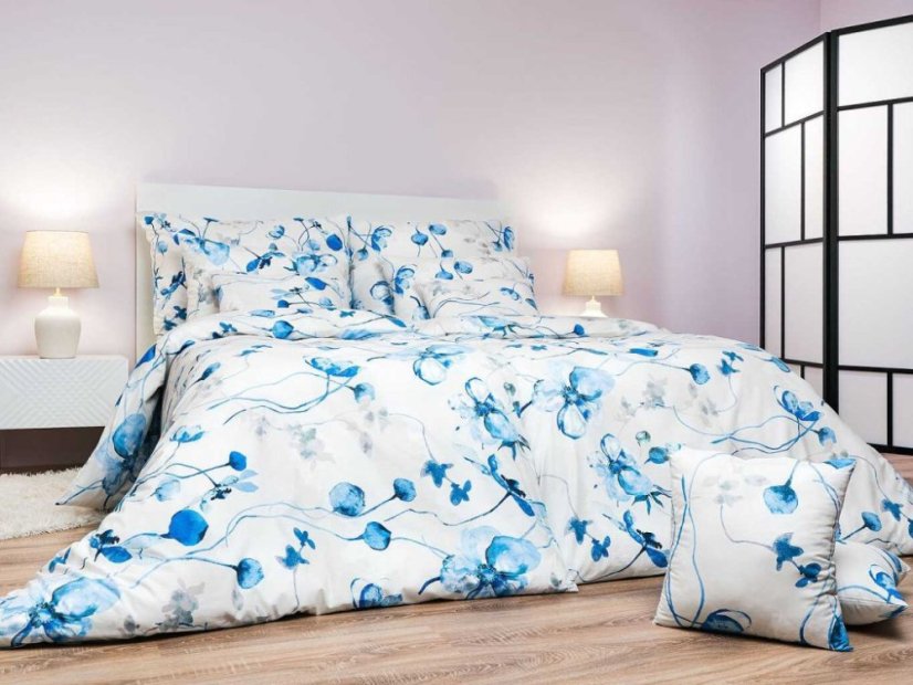 Krepové povlečení KOMFORT Bloom elegance banán 70x90, 140x200