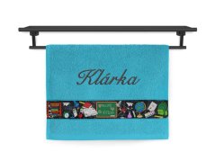 Malý ručník se jménem NA PŘÁNÍ 30x50 "Nejlepší učitelka" tyrkysový