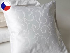 Damaškový povlak na polštář 40x40 ORNELLA ORNAMENT Bílý