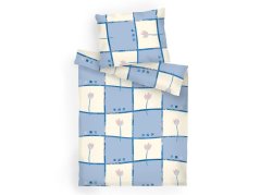 Bavlněné povlečení 140x200, 70x90 KOMFORT Tulipán světle modrý