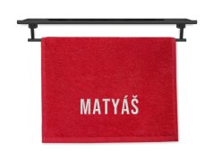 Malý ručník pro sportovce se jménem 30x50 červený