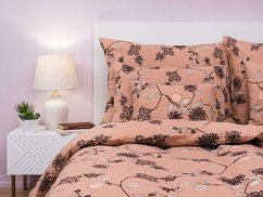 Krepové povlečení KOMFORT Klaudie světle hnědá 70x90, 140x200