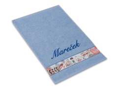 Dětský ručník se jménem NA PŘÁNÍ 30x50 Dobrodružství na stavbě světle modrý
