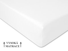Jersey prostěradlo na vysokou matraci 160x200 EXTRA Bílé
