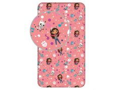 Dětské bavlněné prostěradlo s potiskem 90x200 Gabbys Dollhouse