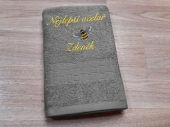 Osuška se jménem NA PŘÁNÍ 450g Nejlepší včelař šedá
