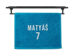 Malý ručník pro sportovce se jménem 30x50 azurový