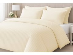 Povlečení Atlas grádl proužek 2 cm 70x90, 140x200 Smetanové