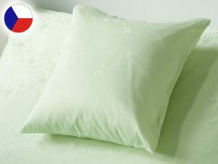 Damaškový povlak na polštář 40x40 BOHEMA Kvítek světle zelený