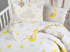 Dětské povlečení do postýlky bavlna Medvídek na oblacích 45x60, 90x135