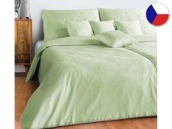 Damaškové povlečení 140x200, 70x90 BOHEMA Kvítek světle zelený