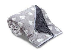 Dětská beránková deka 100x140 Ovečky světle šedá/antracit