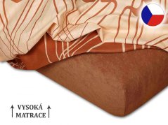 Froté prostěradlo na vysokou matraci 90x200 EXCLUSIVE Nugát