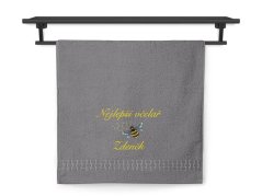 Osuška se jménem NA PŘÁNÍ 450g Nejlepší včelař šedá