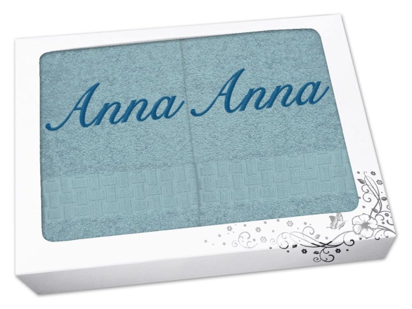 Dárková sada ručník + osuška se jménem Ratanika světlý mint