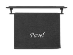 Malý ručník se jménem NA PŘÁNÍ 30x50 Viola tmavě šedá
